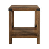 Farmhouse Metal X Table With Lower Shelf - Furniture Home Direct