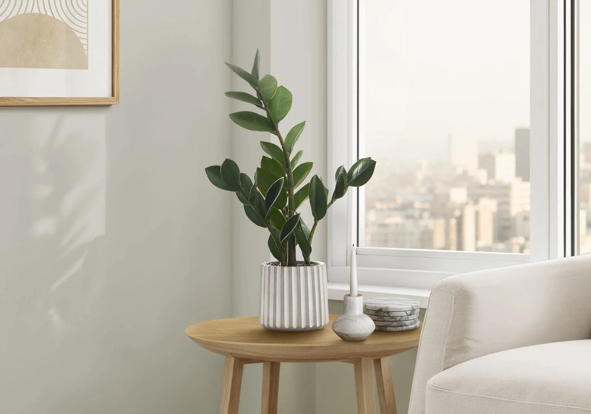 20" Tall, Artificial Plant, Zz, Indoor, Faux, Fake, Table, Greenery, Potted, Real Touch, Decorative - Green / Gray - Furniture Home Direct