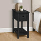 Accent End Table, 2 Tier, Narrow, Lamp, Storage Drawer, Charming Design - Furniture Home Direct