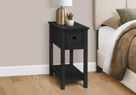 Accent End Table, 2 Tier, Narrow, Lamp, Storage Drawer, Charming Design - Furniture Home Direct