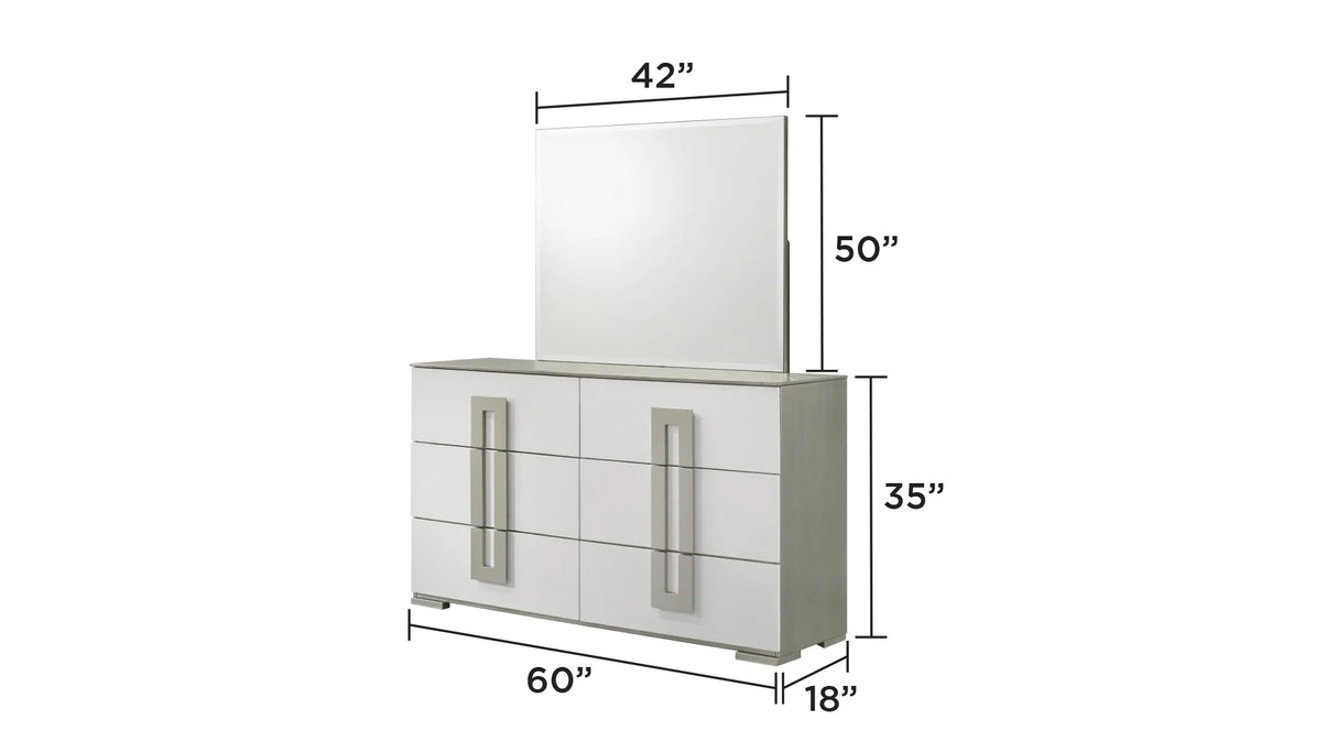 Bedroom Set Contemporary Full Bed Dresser Nightstand White - Furniture Home Direct