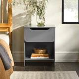 Modern Minimalist 1 Drawer Nightstand With Cubby - Furniture Home Direct