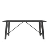 Farmhouse Style Dining Table With Wood Like Top
