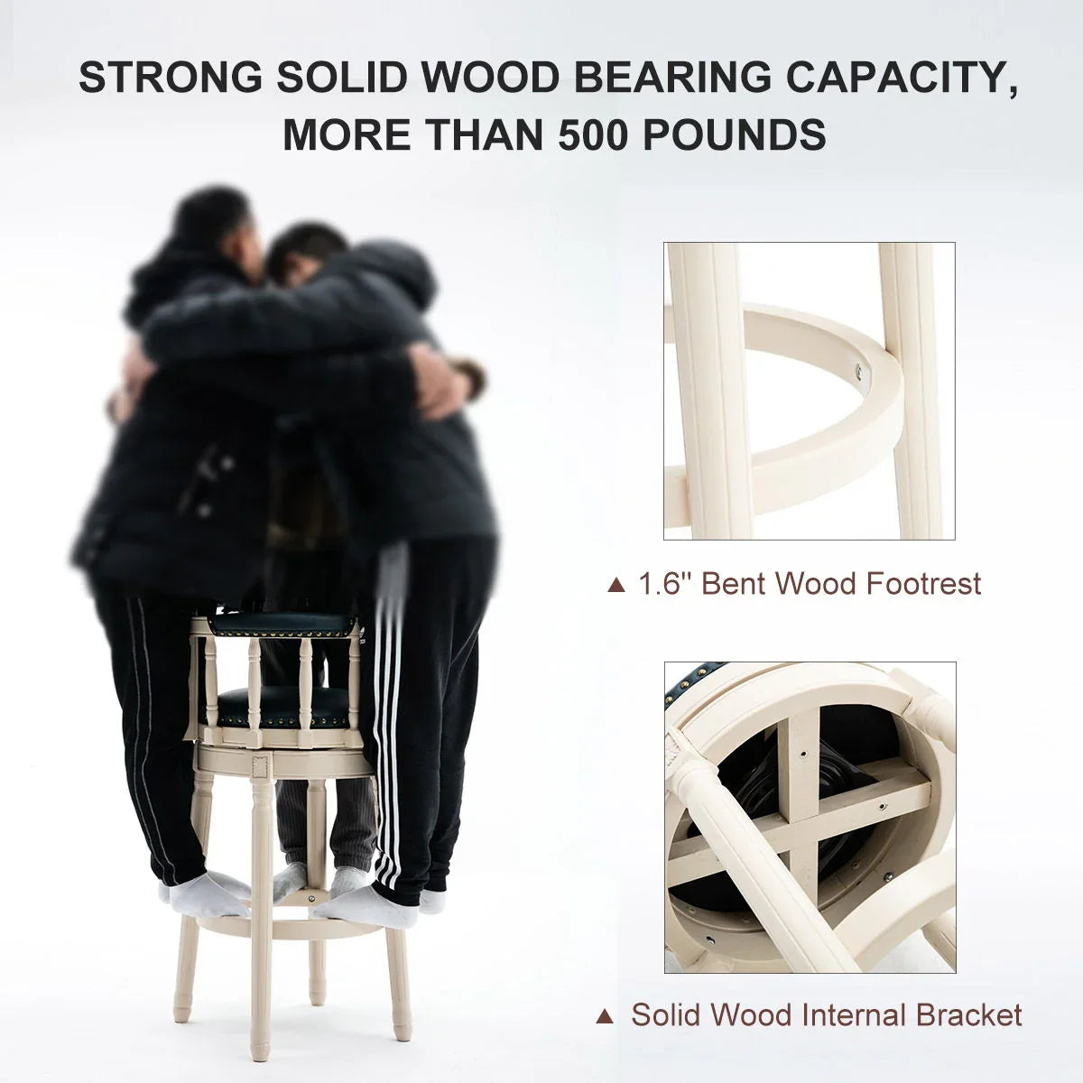 Leather Wooden Bar Stool - Furniture Home Direct