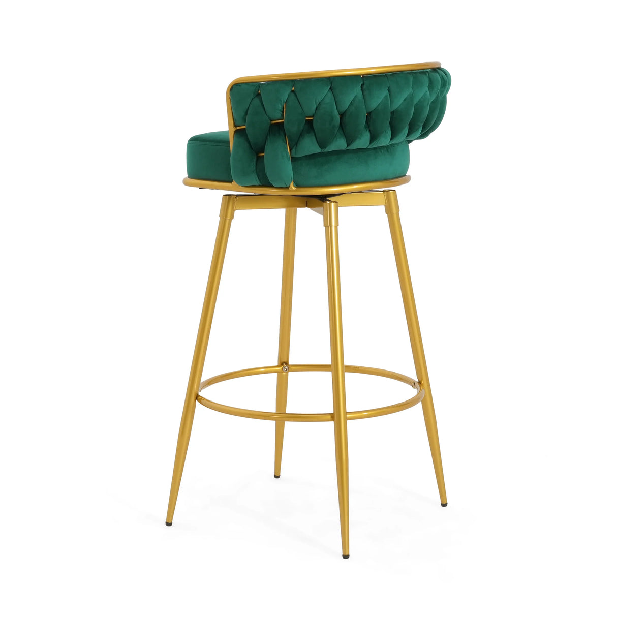 Counter Height Stools Tufted Velvet Gold Frame Green - Furniture Home Direct