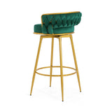 Counter Height Stools Tufted Velvet Gold Frame Green - Furniture Home Direct