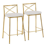 Modern Charlotte - Contemporary Fixed Height Counter Stool (Set of 2) - Furniture Home Direct