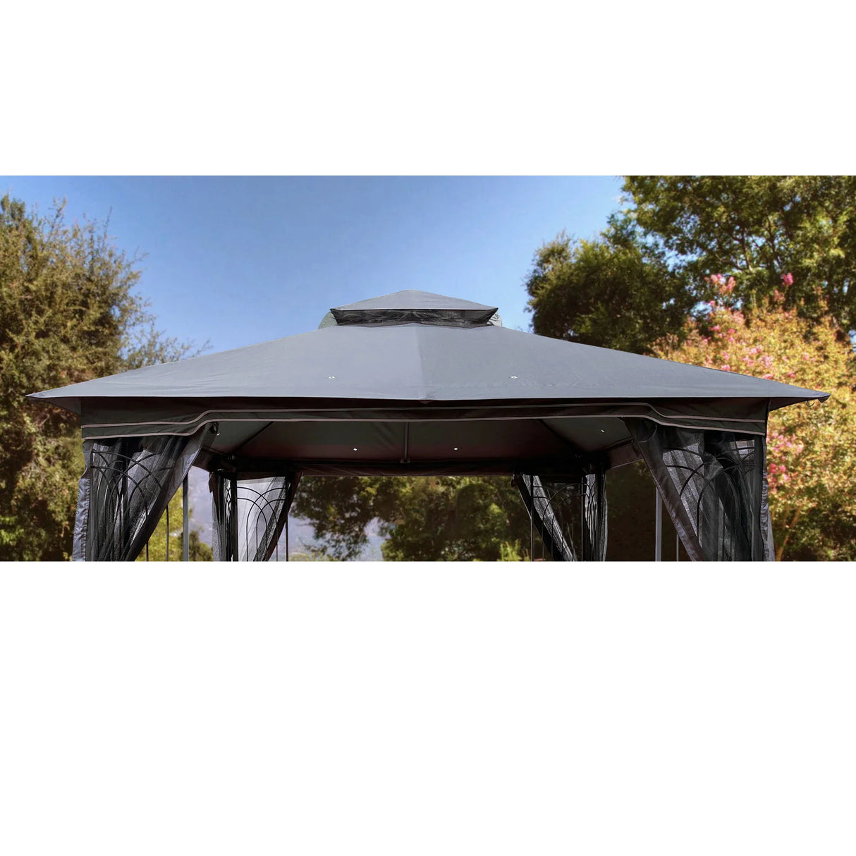 Patio Double Roof Gazebo Replacement Canopy Top Fabric - Furniture Home Direct
