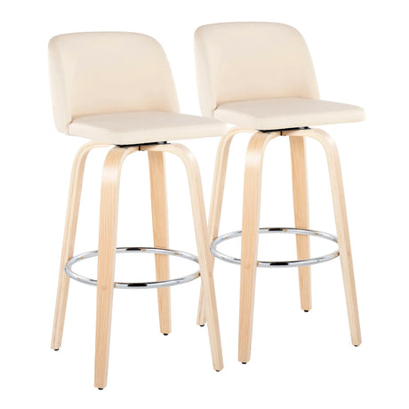 Toriano - Contemporary Fixed Height Barstool & Swivel With Round Footrest (Set of 2) - Furniture Home Direct