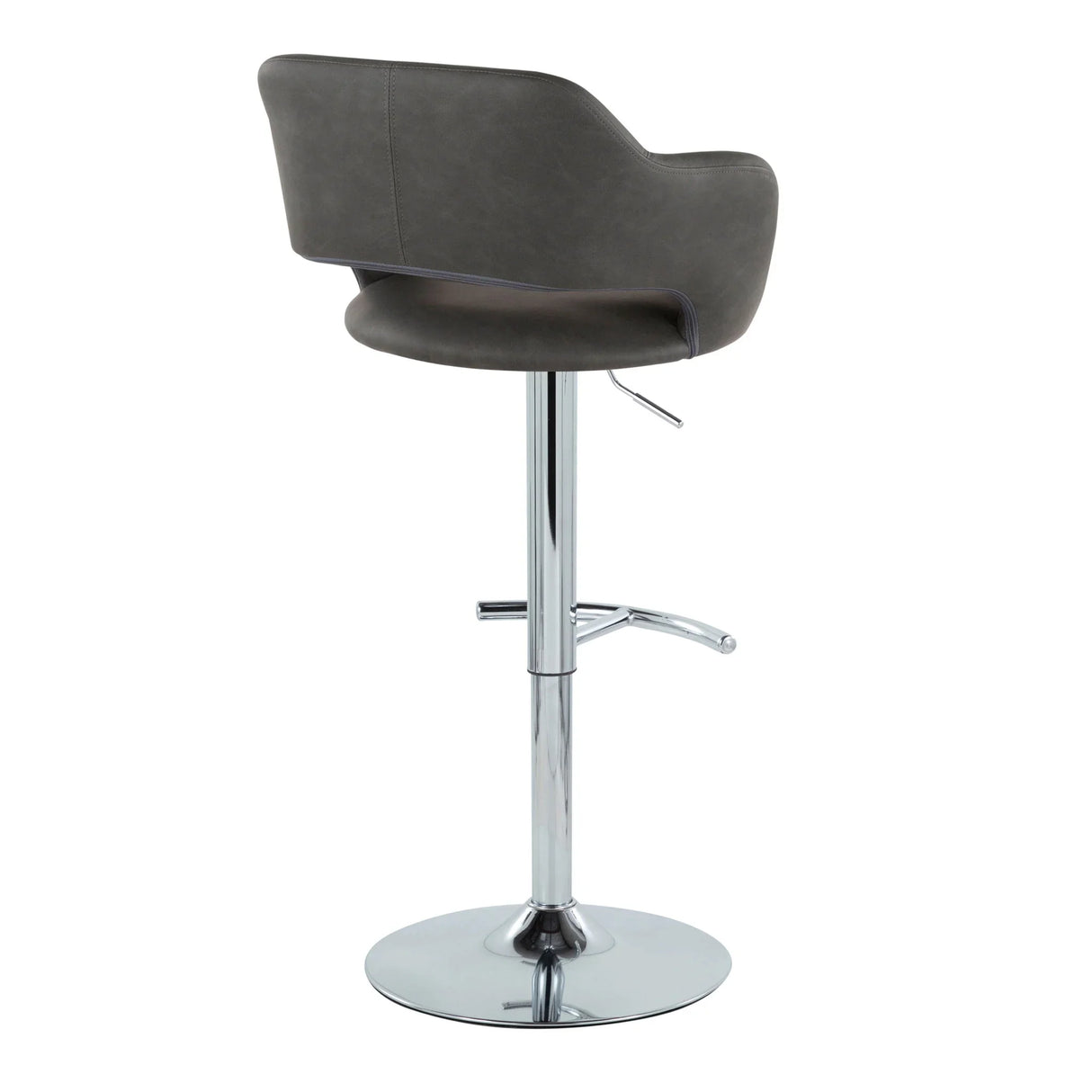 Margarite - Contemporary Ajustable Barstool With Swivel With Rounded T Footrest (Set of 2) - Furniture Home Direct