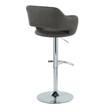 Margarite - Contemporary Ajustable Barstool With Swivel With Rounded T Footrest (Set of 2) - Furniture Home Direct