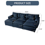 Modern Comfy Deep Seat Modular Sectional Sofa Cloud Couch With Ottoman - Furniture Home Direct