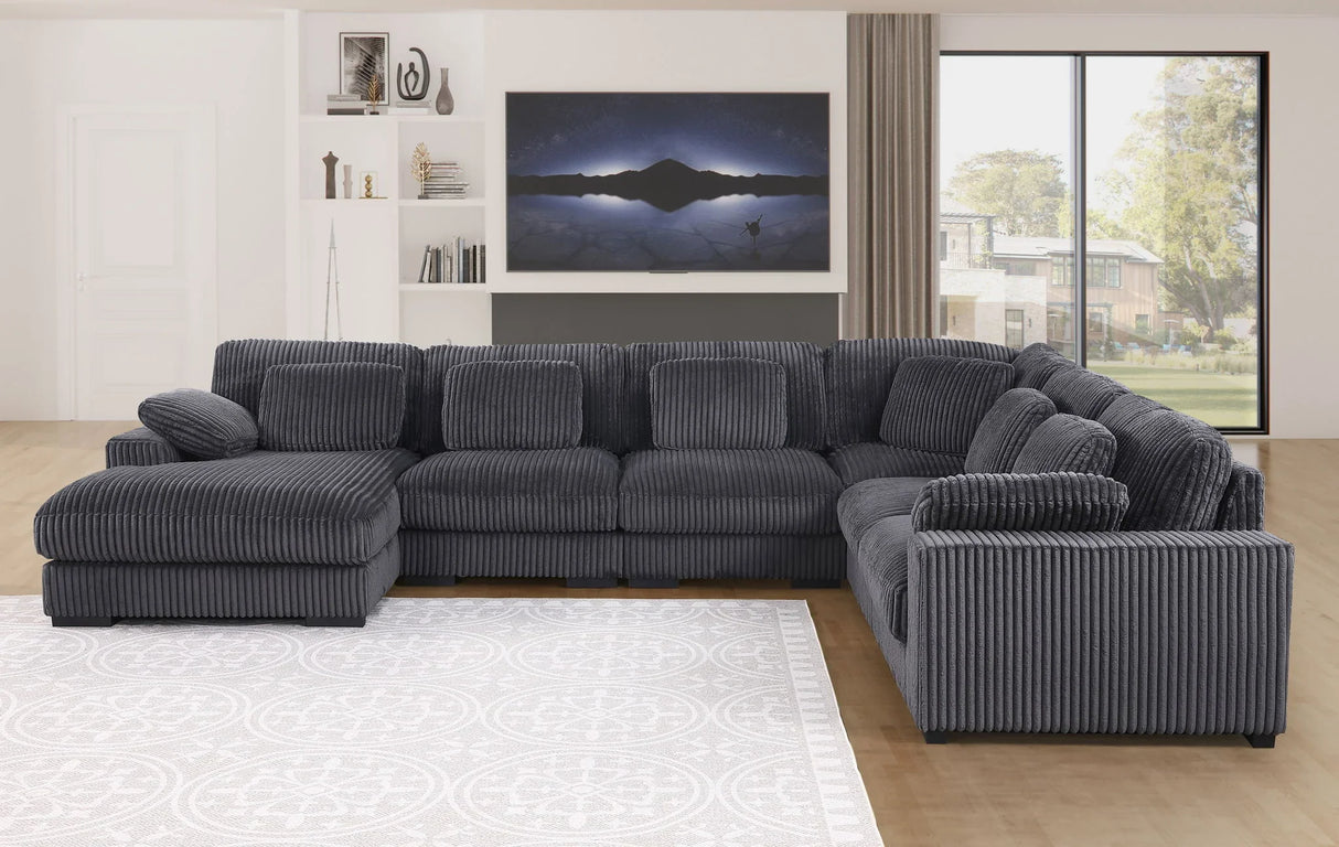 Nadine - Corduroy Modular Corner Sectional Sofa With Left Facing Chaise - Furniture Home Direct