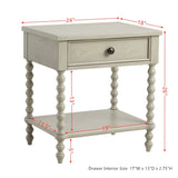 Traditional Durable Nightstand Table With Drawer And Shelf - Furniture Home Direct