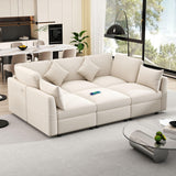 Sectional Sofa Modular U-Shaped With Ottoman & USB Ports - Furniture Home Direct