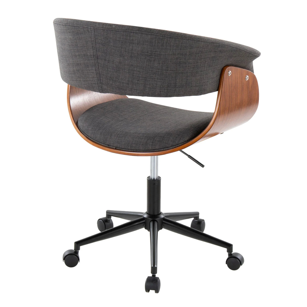 Vintage Mod - Mid-Century Modern Office Chair - Charcoal - Furniture Home Direct