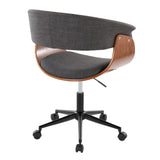 Vintage Mod - Mid-Century Modern Office Chair - Charcoal - Furniture Home Direct