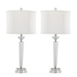Diamond - Torch Contemporary Crystal Table Lamp (Set of 2) - Clear / Off White / Polished Nickel - Furniture Home Direct