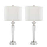 Diamond - Torch Contemporary Crystal Table Lamp (Set of 2) - Clear / Off White / Polished Nickel - Furniture Home Direct