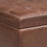 Shay - Large Square Coffee Table Storage Ottoman Mid-Century Style - Furniture Home Direct