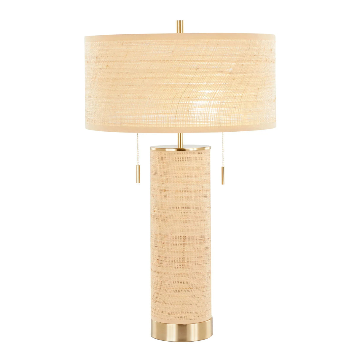 Cylinder - Rattan Contemporary Rattan Table Lamp - Furniture Home Direct