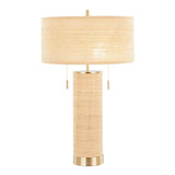 Cylinder - Rattan Contemporary Rattan Table Lamp - Furniture Home Direct