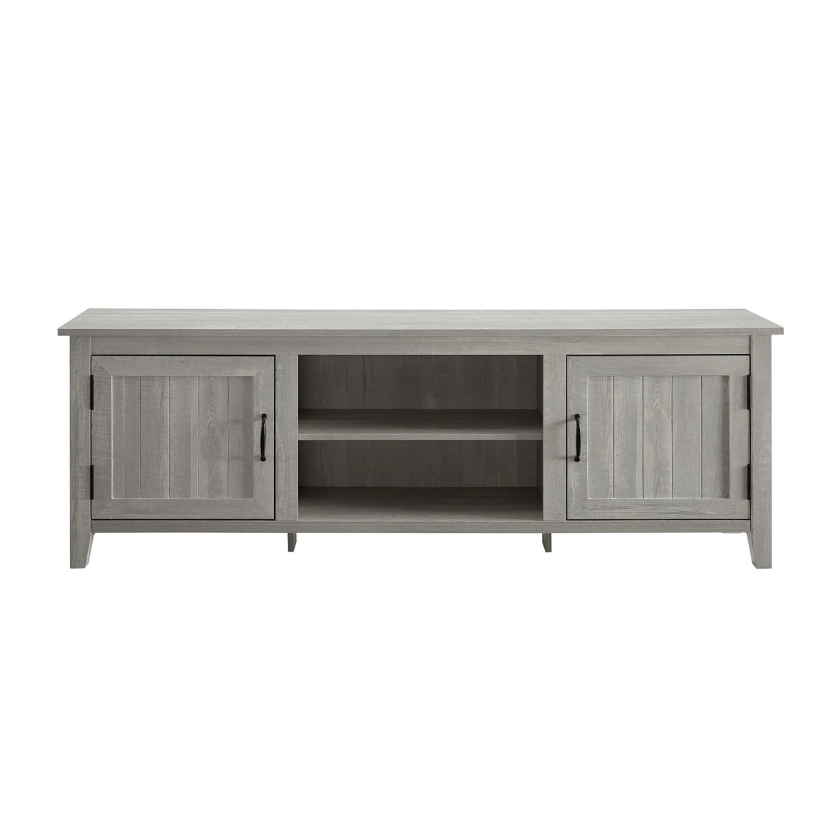 Modern Farmhouse 2 Door Grooved 70" TV Stand For 85" TVs - Furniture Home Direct