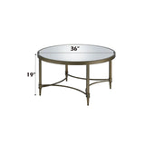 Aditya - Mirrored Antique Brass Coffee Table - Antique Brass - Furniture Home Direct