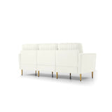 Modern Upholstered Living Room Set Containing One Sofa and Two Love Seats - Cream Velvet - Furniture Home Direct
