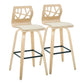 Folia - Contemporary Fixed Height Stool With Swivel With Square Footrest (Set of 2) - Furniture Home Direct