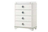 Bedroom Set Modern Upholstered Bed Dresser Mirror White - Furniture Home Direct