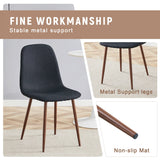 Dining Set Round Table With 4 Chairs Wood Top Black - Furniture Home Direct