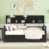 Daybed, Slat Support, With Bedside Shelves And 2 Drawers - Furniture Home Direct