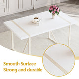 Dining Set with 7 Piece Table and Chairs Modern White - Furniture Home Direct
