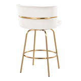 Cinch - Glam / Art Deco Fixed Height Counter Stool With Swivel With Round Footrest (Set of 2) - Furniture Home Direct