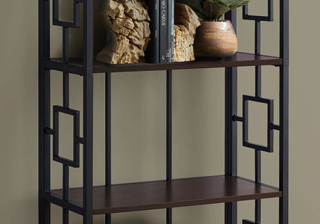 Bookshelf, Bookcase, Etagere, 4 Tier, For Office, Contemporary & Modern - Espresso - Furniture Home Direct