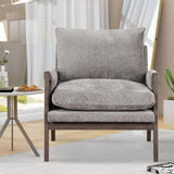 Mid-Century Modern Velvet Accent Chair, Leisure Chair With Solid Wood And Thick Seat Cushion For Living Room, Bedroom, Studio - Furniture Home Direct