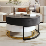Nesting Coffee Tables Round Lift-Top Modern Black and White - Furniture Home Direct