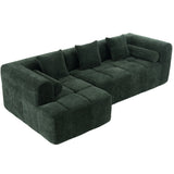 Sectional Sofa Modular Tufted Chenille Upholstery Green - Furniture Home Direct