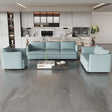 3 Piece Modular Living Room Set With Sofa, love seat and Chair, Sea Foam - Furniture Home Direct