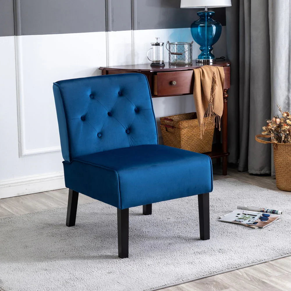 Reese - Living Room Armless Button Tufted Pattern Accent Chair (Set of 2) - Furniture Home Direct