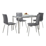 Fuji Mason - Upholstered Swivel Contemporary Dining Set Dining Set, Glass, 5 Piece - Furniture Home Direct