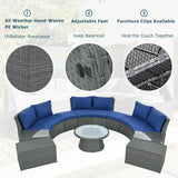 Semi-Circle Outdoor Sectional Set - Furniture Home Direct