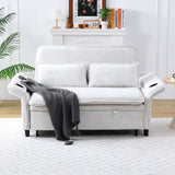 Modern Fabric Multi-Functional Sofa Bed With Adjustable Armrests And Backrests - Furniture Home Direct