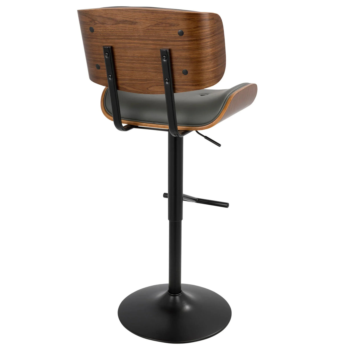 Lombardi - Mid Century Modern Adjustable Barstool With Swivel With Straight T Footrest (Set of 3) - Furniture Home Direct