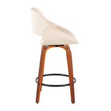 Fabrico - Mid Century Modern Fixed Height Counter Stool And Round Footrest (Set of 2) - Furniture Home Direct