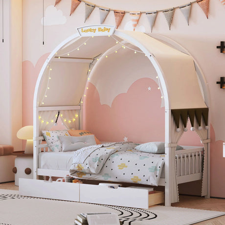 Bed With Arched Roof And 2 Drawers - Furniture Home Direct