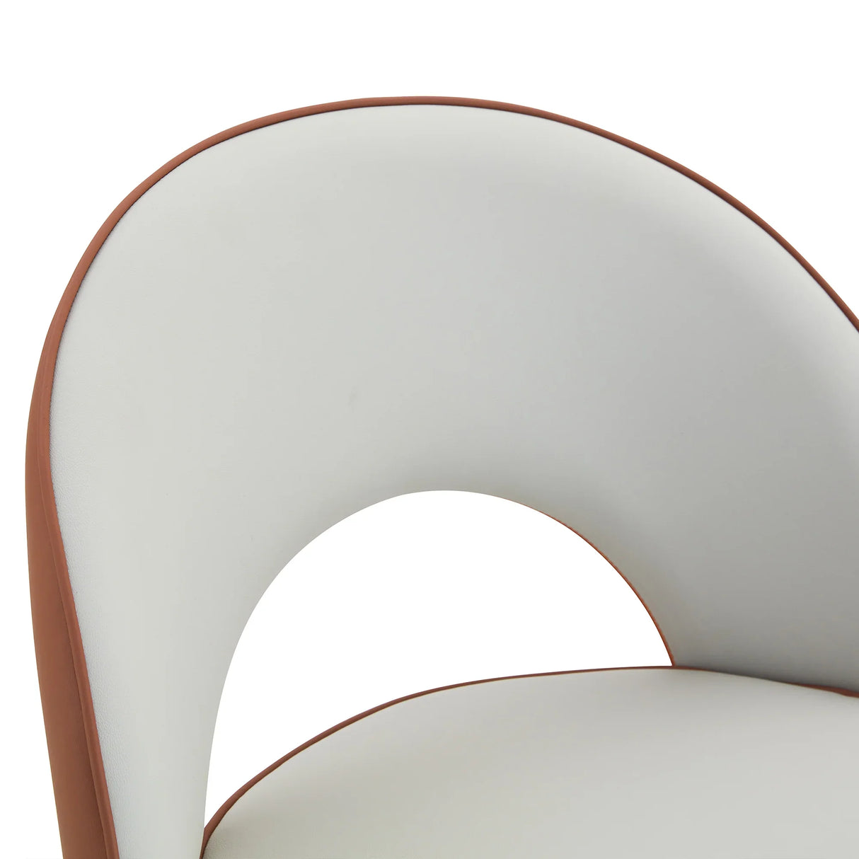 Counter Height Bar Stool Set of 2 Leatherette Brown White - Furniture Home Direct