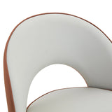 Counter Height Bar Stool Set of 2 Leatherette Brown White - Furniture Home Direct