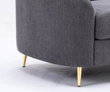 Yuina Gray Linen 3 Pieces Living Room Set - Furniture Home Direct